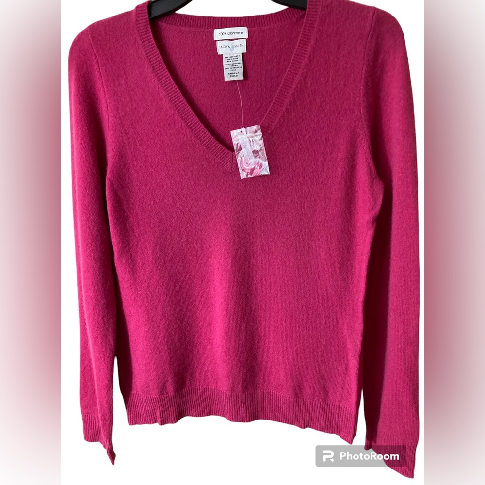 Cashmere V-neck Sweater Jaclyn Smith Size Small NWOT